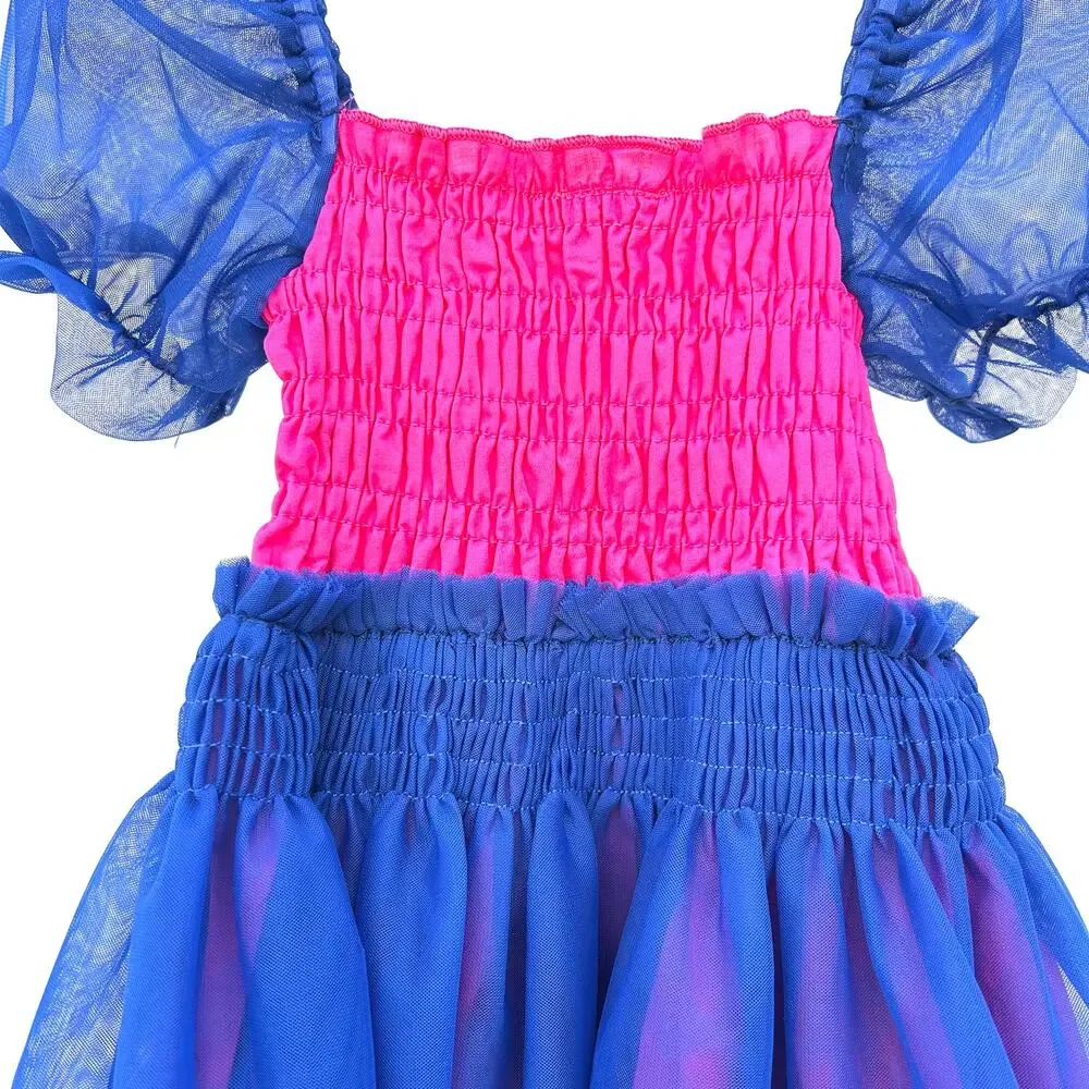 Toddler Girl’s Princess Tulle Dress Up Pink Purple Birthday Party Fancy 6T 7T